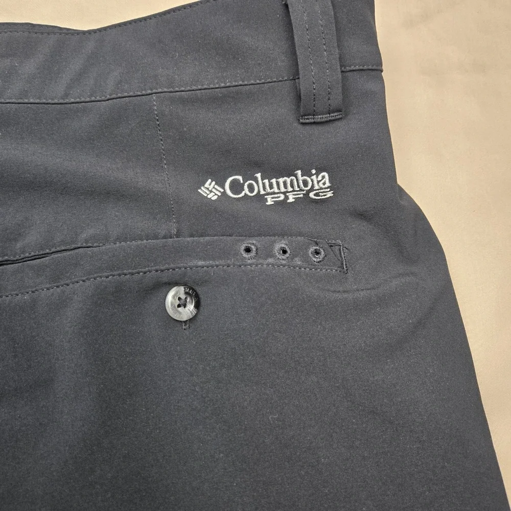 Columbia PFG Men Black Performance Fishing Gear Shorts‎ 40 10 Inseam Flat Front
